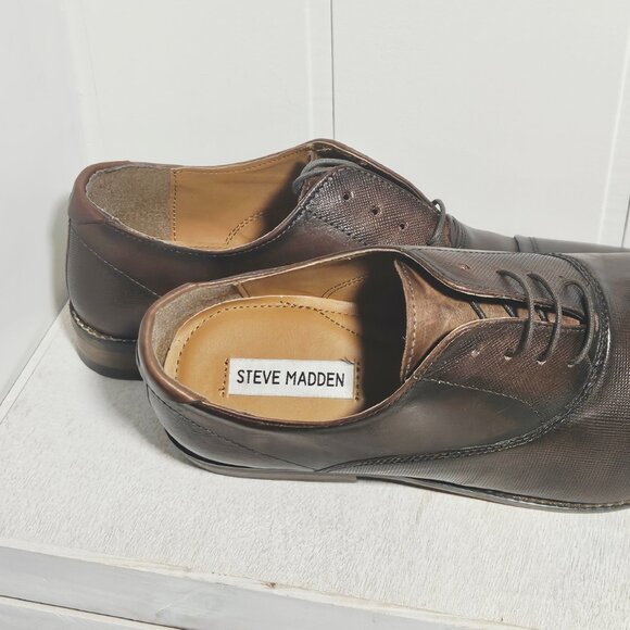 Steve Madden Finnch Cap-Toe Oxfords Men’s 10.5 Cognac (Tag Error) - Picture 12 of 13